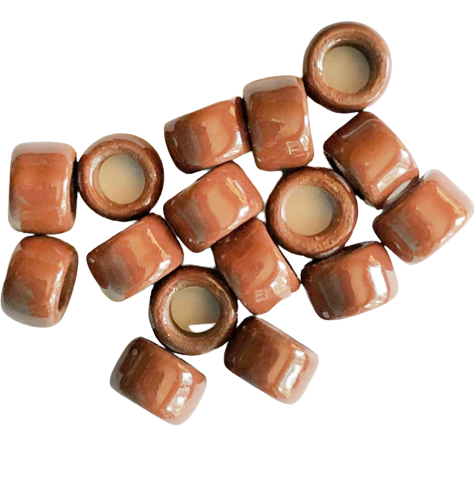 Porcelain Pony Beads, Large Hole - Copper