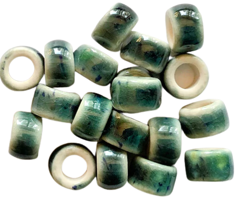 Porcelain Pony Beads, Large Hole - Copper