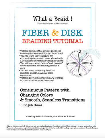 Instant Download Tutorial - Continuous Pattern and Color Changes  - 14 pages - Fiber & Disk