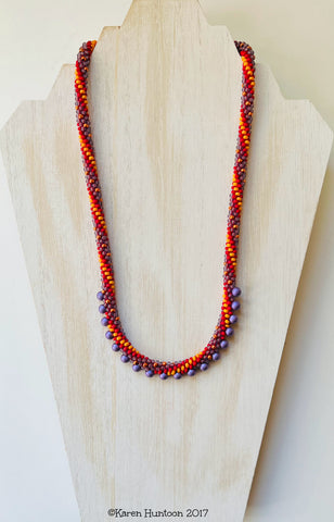 Beaded Bauble Fringe Kumihimo Necklace Kit -Sunset Twist