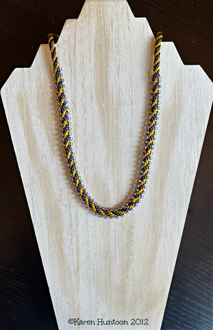 Edge Bead Necklace Kit - Navy & Coffee