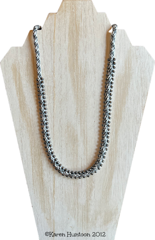 Edge Bead Necklace Kit - Dk Grey & Silver