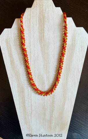 Edge Bead Necklace Kit - Red & Sunshine