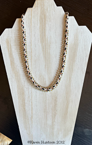 Edge Bead Necklace Kit - Tan, Rust & Black