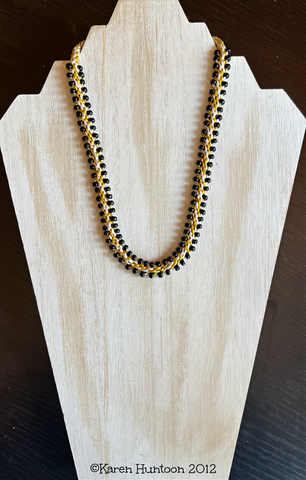 Edge Bead Necklace Kit - Tan & Goldenrod