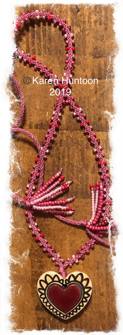 "*****8-strand Kongoh Gumi Sweetheart Edge Bead Necklace - Ruby"