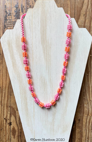 Cluster Bead Kusari Tsunagi Necklace Kit - Sunset - MARUDAI only