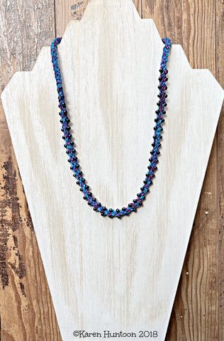 Jubilee Ribbon Kusari Tsunagi Edge Bead Necklace Kit - Midnight