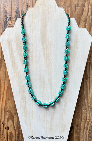 Cluster Bead Kusari Tsunagi Necklace Kit - Aqua Jonquil - MARUDAI only