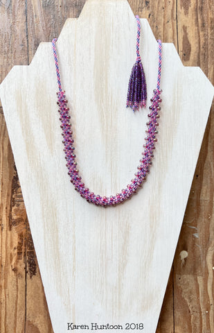 Magatama Edge Bead Duo Necklace Kit - Raspberry