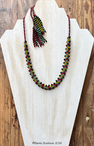 Magatama Edge Bead Duo Necklace Kit - Tribal