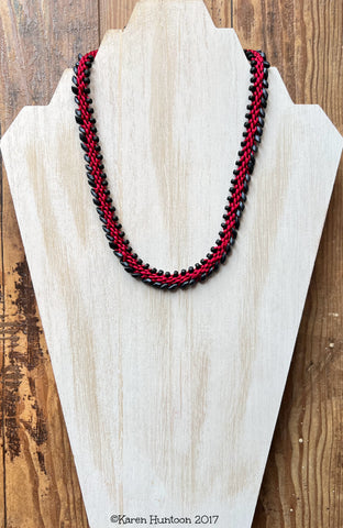 Magatama Fringe Necklace Kit - Wine with Frosted Black